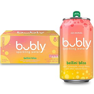 [S&S] $2.84*: 8-Pack 12-Oz Bubly Sparkling Water at Amazon (35.5￠ each)