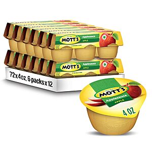72-Count 4-Oz Mott's Applesauce Cups .25 w/ Subscribe & Save