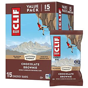 [S&S] $8.05: 15-Pack 2.4-Oz Clif Bar Energy Bars (Chocolate Brownie) at Amazon