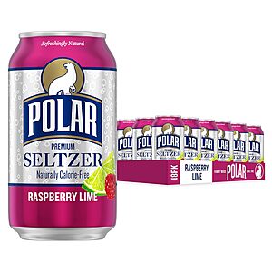 18-Pack 12oz. Polar Premium Seltzer Carbonated Water (Raspberry Lime) .10 w/ Subscribe & Save