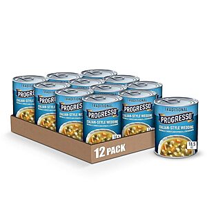 [S&S] .06: 12-Pack 18.5-Oz Progresso Traditional Canned Soup (Italian-Style Wedding) at Amazon (92.2 each)