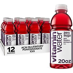 12-pk 20-oz vitaminwater XXX Zero Sugar Beverage (Acai-Blueberry-Pomegranate) 2 for .85 w/ Subscribe & Save