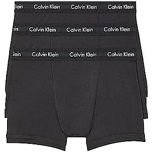 Prime Members: 3-Pk Calvin Klein Men's Cotton Stretch Boxer Briefs (Black, Medium) .25
