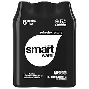 [S&S] $24.16*: 4 × 6-Pack 33.81-Oz Smartwater Alkaline Water with Antioxidant ($6.04 each) at Amazon