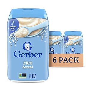 [S&S] $8.87: 6-Pack 8-Oz Gerber Stage 1 Baby Food (Rice) at Amazon