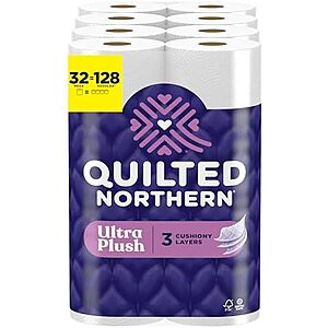 32-Count Quilted Northern 3-Ply Ultra Plush Mega Rolls Toilet Paper .25 w/ Subscribe & Save