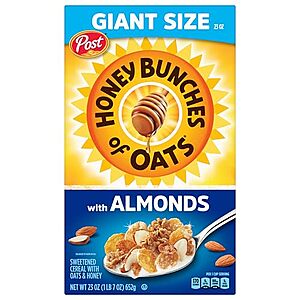 23-Oz Honey Bunches of Oats Cereal w/ Almonds $3.40 w/ Subscribe & Save
