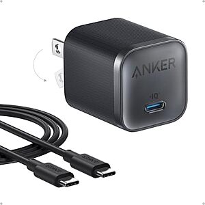 [Prime] $18.99: Anker Nano 45W Type C Charger w/ 6' USB-C to USB-C Cable (Black) at Amazon