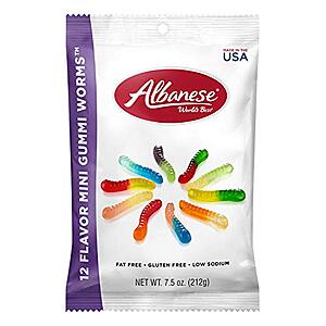 [S&S] $15.83: 12-Pack 7.5-Oz Albanese World's Best 12 Flavor Mini Gummi Worms at Amazon ($1.32 each)