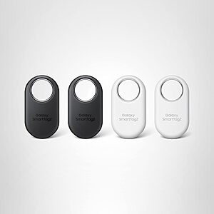 Prime: 4-Pack Samsung Galaxy SmartTag2 Bluetooth Trackers (Black + White) .30 + Free Shipping