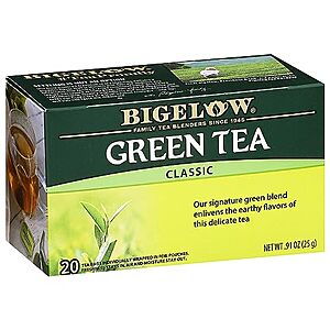 6-Pack 20ct Bigelow Tea Classic Caffeinated Green Tea .50 w/ Subscribe & Save