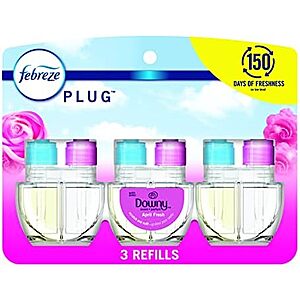 3-pk Febreze Plug In Air Freshener Refills (Downy April Fresh Scent) .35 w/ Subscribe & Save