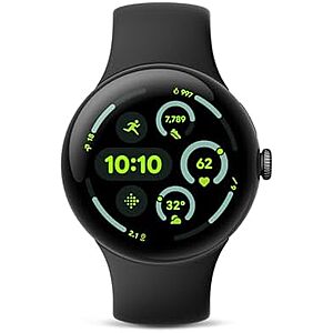 $264: 45mm Google Pixel Watch 3 LTE - Matte Black Aluminum Case - Obsidian Band at Amazon