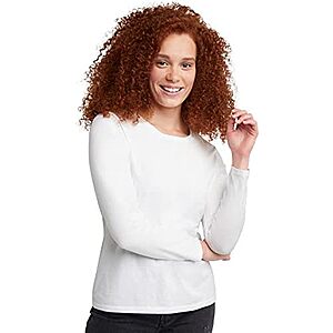 $6.59: Hanes Women's Originals Long Sleeve Cotton T-Shirt at Amazon
