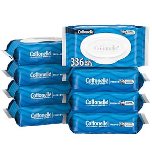 8-Pack 42-Count Cottonelle Flushable Wet Wipes w/ Flip Top (Fresh Feel) $10.25 w/ Subscribe & Save