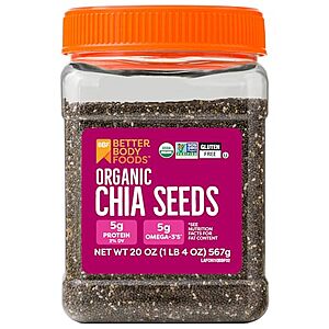 20-Oz Better Body Foods Organic Chia Seeds $6.75 w/ Subscribe & Save