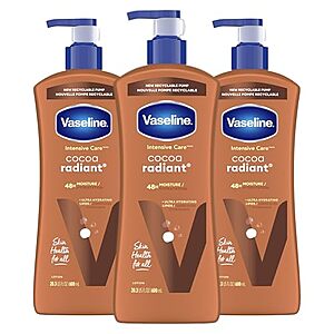 [S&S] $8.26*: 3-Pack 20.3-Oz Vaseline Intensive Care Body Lotion (Cocoa Radiant) at Amazon ($2.75 each)