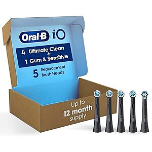 [S&S] $26.82: 5-Count Oral-B iO Ultimate Clean Replacement Brush Heads (Black) at Amazon