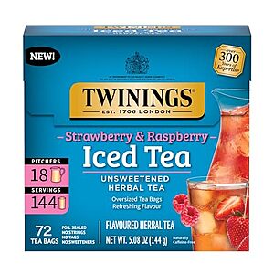 72-ct Twinings Strawberry & Raspberry Herbal Iced Tea $3.80 w/ Subscribe & Save
