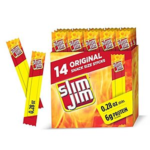 14-Count 0.28oz Slim Jim Smoked Meat Sticks (Original Flavor) alt=