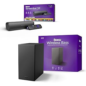 $149.98: Roku 4K HDR Streambar SE & Wireless Bass Bundle - RokuTV & Roku Audio at Amazon