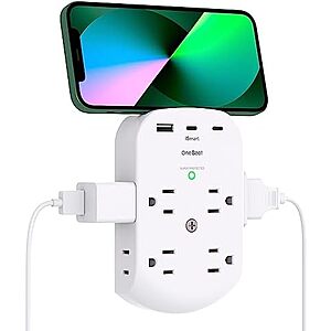 Prime: One Beat 11-in-1 Multi Plug Wall Surge Protector (8 Power Outlets + 3 USB) $7 + Free Shipping