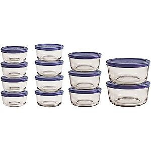 26-Piece Anchor Hocking Glass Storage Containers with SnugFit Lids (Navy Lids) $23.90 