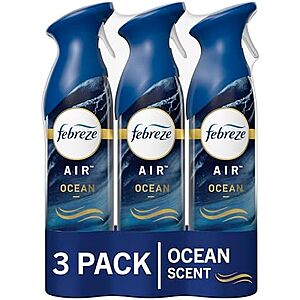 3-Pack 8.8-Oz Febreze Air Mist Freshener Sprays (Ocean Scent) .60 w/ Subscribe & Save