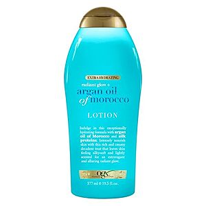 [S&S] $6.62: 19.5-Oz OGX Radiant Glow + Argan Oil of Morocco Extra Hydrating Body Lotion at Amazon