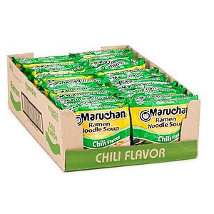 24-Pack 3-Oz Maruchan Instant Ramen Noodle Soup (Chili) .30 w/ Subscribe & Save