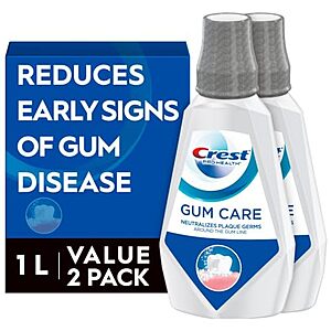 [S&S, AC] $8.53: 2-Pack 33.8-Oz Crest Gum Care Mouthwash (Cool Wintergreen) at Amazon ($4.26 each)