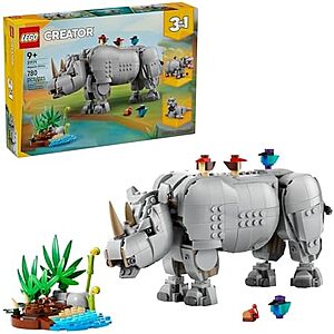 $47.85: 780-Piece LEGO Creator: 3 in 1 - Majestic Rhino (31171, 2025) at Amazon