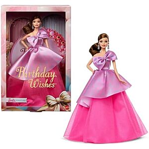 $20.64: Barbie Signature Birthday Wishes Doll, Collectible Fashion Doll in Satiny, Pink Dress with Wavy Brown Hair and Giftable Packaging at Amazon