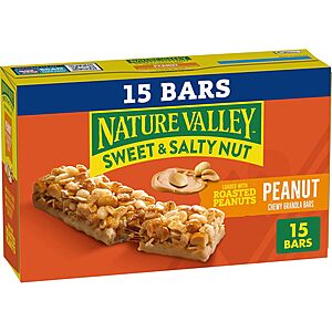 15-Count 1.2-Oz Nature Valley Sweet and Salty Nut Granola Bars (Peanut) .40 w/ Subscribe & Save