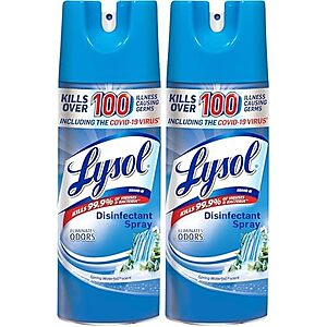 2-Pack 12.5-Oz Lysol Disinfectant Spray (Spring Waterfall) .55