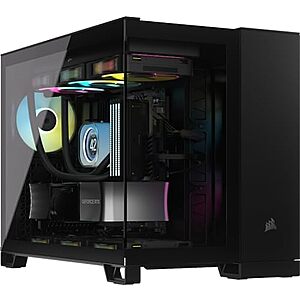$69.99: CORSAIR iCUE Link 2500X RGB Tempered Glass mATX Mid-Tower Dual Chamber PC Case – Black at Amazon
