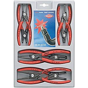 $133.37: 8-Piece KNIPEX Precision Circlip Snap-Ring Red Pliers Set (00 20 04 SB) at Amazon