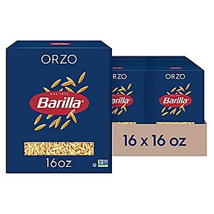[S&S] $12.46*: 16-Pack 16-Oz Barilla Pasta (Orzo) at Amazon (77.9￠ each)