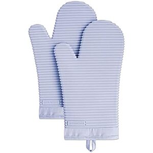$11.22*: Set of 2 KitchenAid 7.5"x13" Ribbed Soft Silicone Oven Mitt (various colors) at Amazon