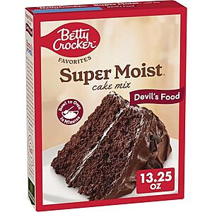 13.25-Oz Betty Crocker Favorites Super Moist Devil's Food Cake Mix <img src=