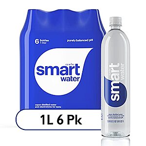 [S&S, AC] $30.35: 5 × 6-Pack 33.8-Oz smartwater Packaged Drinking Water ($6.07 each) at Amazon ($1.01 each)