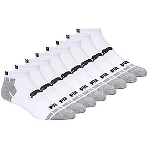 8-Pack PUMA Men's Low Cut Socks (White/Grey) .90 w/ Subscribe & Save