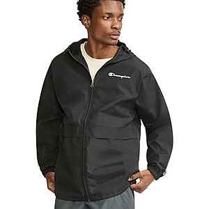 Champion Men's Stadium Full-Zip Wind & Water-Resistant Jacket (Black) 