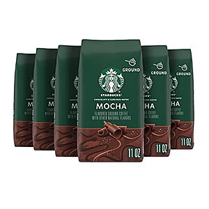 6-Pack 11-Oz Starbucks Flavored Ground Coffee (Mocha) .80 w/ S&S