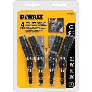 $16.99*: 4-Piece DeWALT Impact Ready Pivoting Nutsetters (1/4", 5/16", 3/8", & 7/16") at Amazon