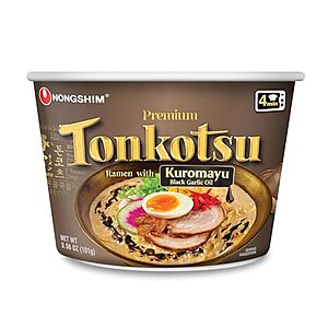 6-pk 3.56-oz Nongshim Tonkotsu Ramen w/ Kuromayu Noodle Big Bowl $8 w/ Subscribe & Save