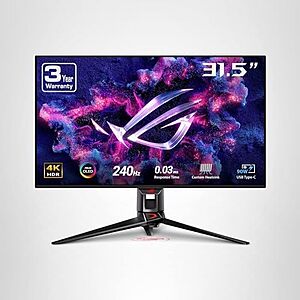 32" ASUS Rog Swift 4K QD-OLED 240Hz 0.03ms G-Sync Gaming Monitor $899 + Free Shipping