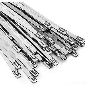Prime Members: 100-Pack 11.8" Self-Locking Stainless Steel Metal Zip Ties $6 + Free Shipping