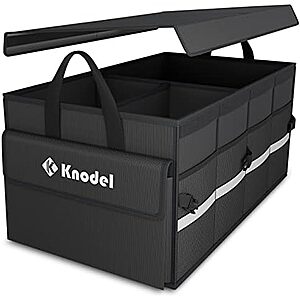 Prime Members: K Knodel Collapsible Car Trunk Storage Organizer w/ Lid Cover (Black) $16 + Free Shipping