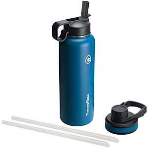 40-Oz Thermoflask Insulated Bottle w/ Chug Lid & Straw Lid (Cobalt) $10.50 & More